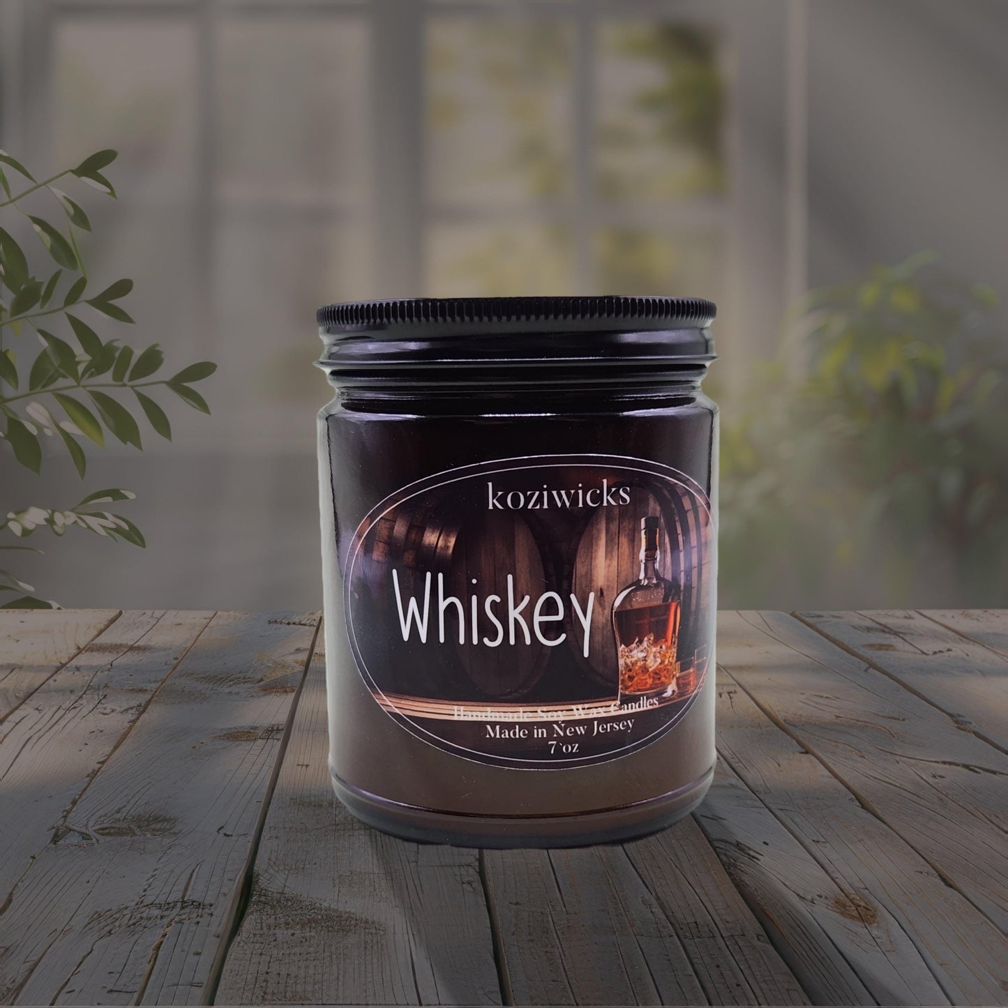 Whiskey soy wax candle
